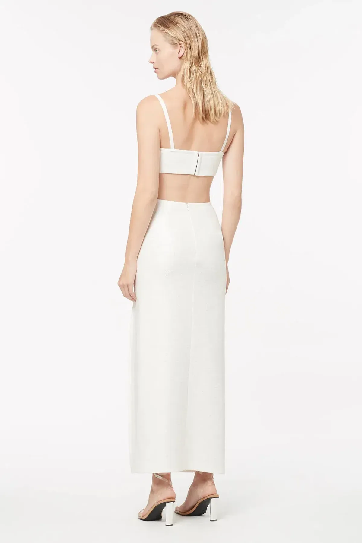 Manning Cartell Canvas Raffia Crop Top and Midi Skirt Set White Size 8 - Image 2