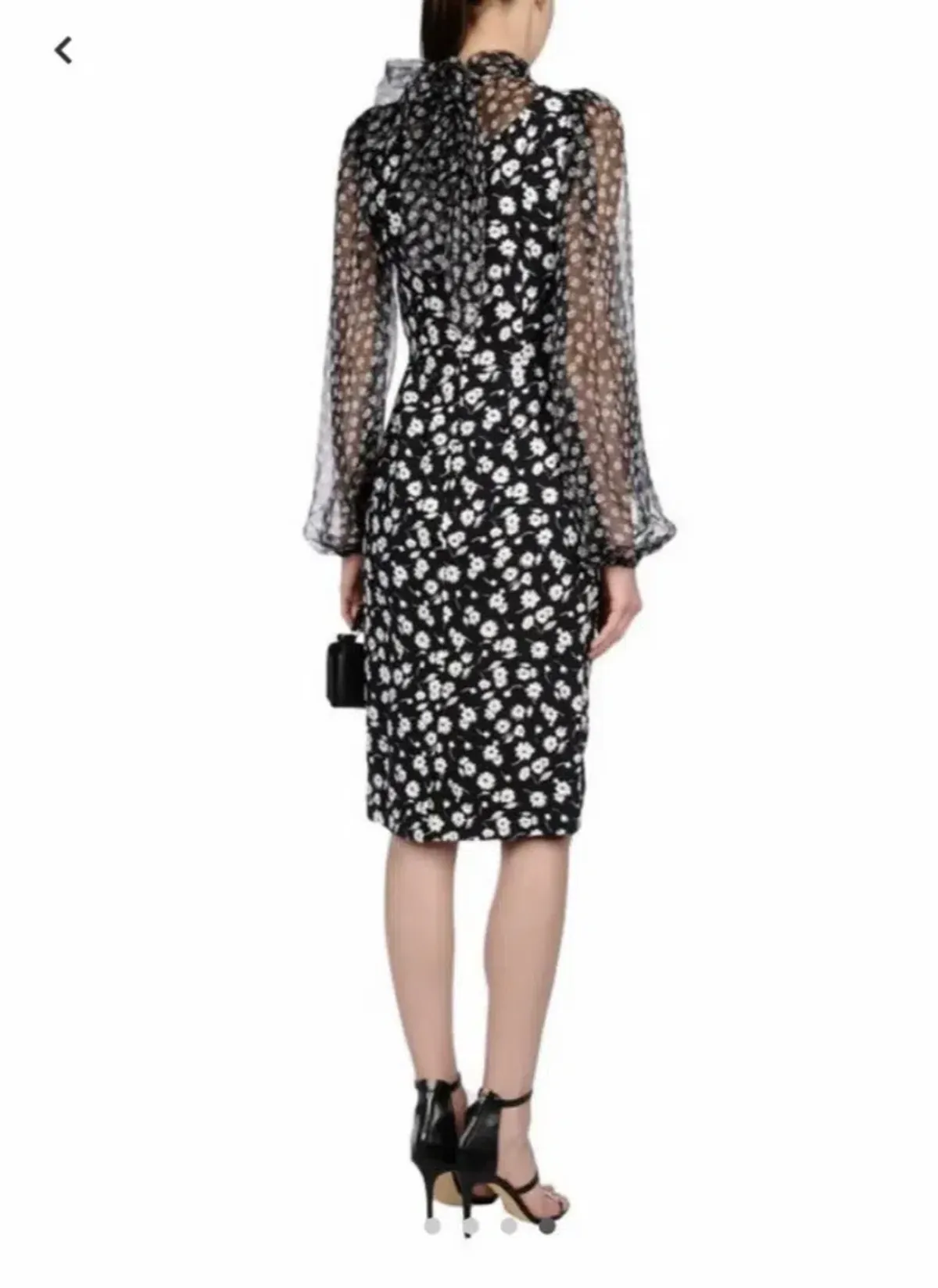Dolce & Gabbana Floral Midi Dress Black/White Size 38/ Au 6 - Image 2