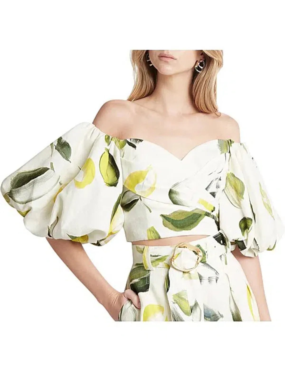 Aje Zest Off Shoulder Top Size 10 & Belted Short Size 12 Set Print - Image 5