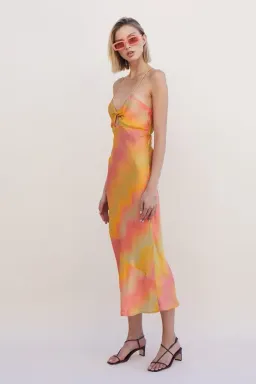 Suboo Sundown Twist Front Slip Dress Sunset Ombre Size L / Au 12 for rent on The Volte - image 2