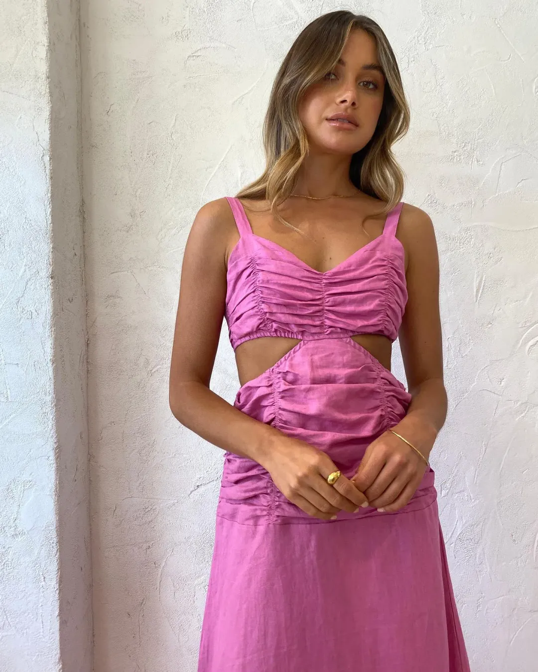 Suboo Aster Cut Out Maxi Dress Fuchsia Size M / Au 10 for rent on The Volte - main image