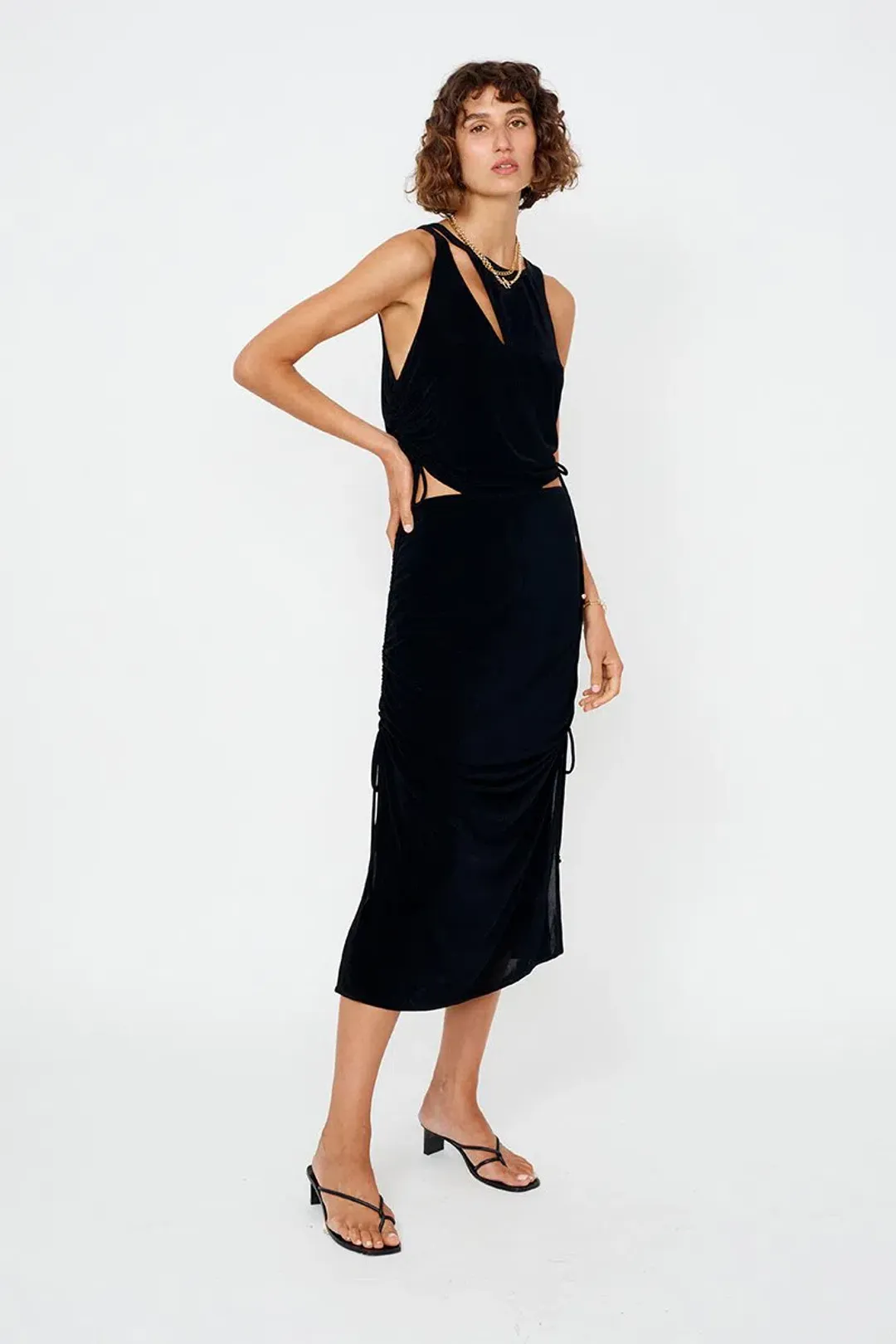 Suboo The Liz Rouched Midi Tank Dress Black Size XS / Au 6 for rent on The Volte - main image