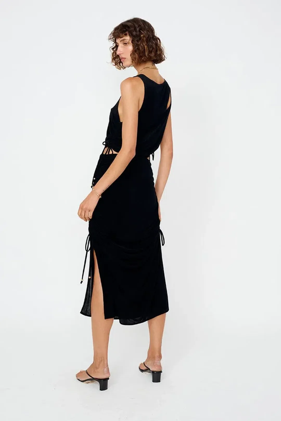 Suboo The Liz Rouched Midi Tank Dress Black Size XS / Au 6 for rent on The Volte - main image