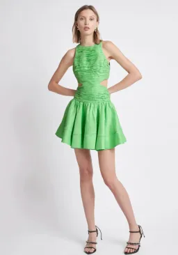 Aje Introspect Cut Out Mini Dress Green Size 14 for rent on The Volte - image 1