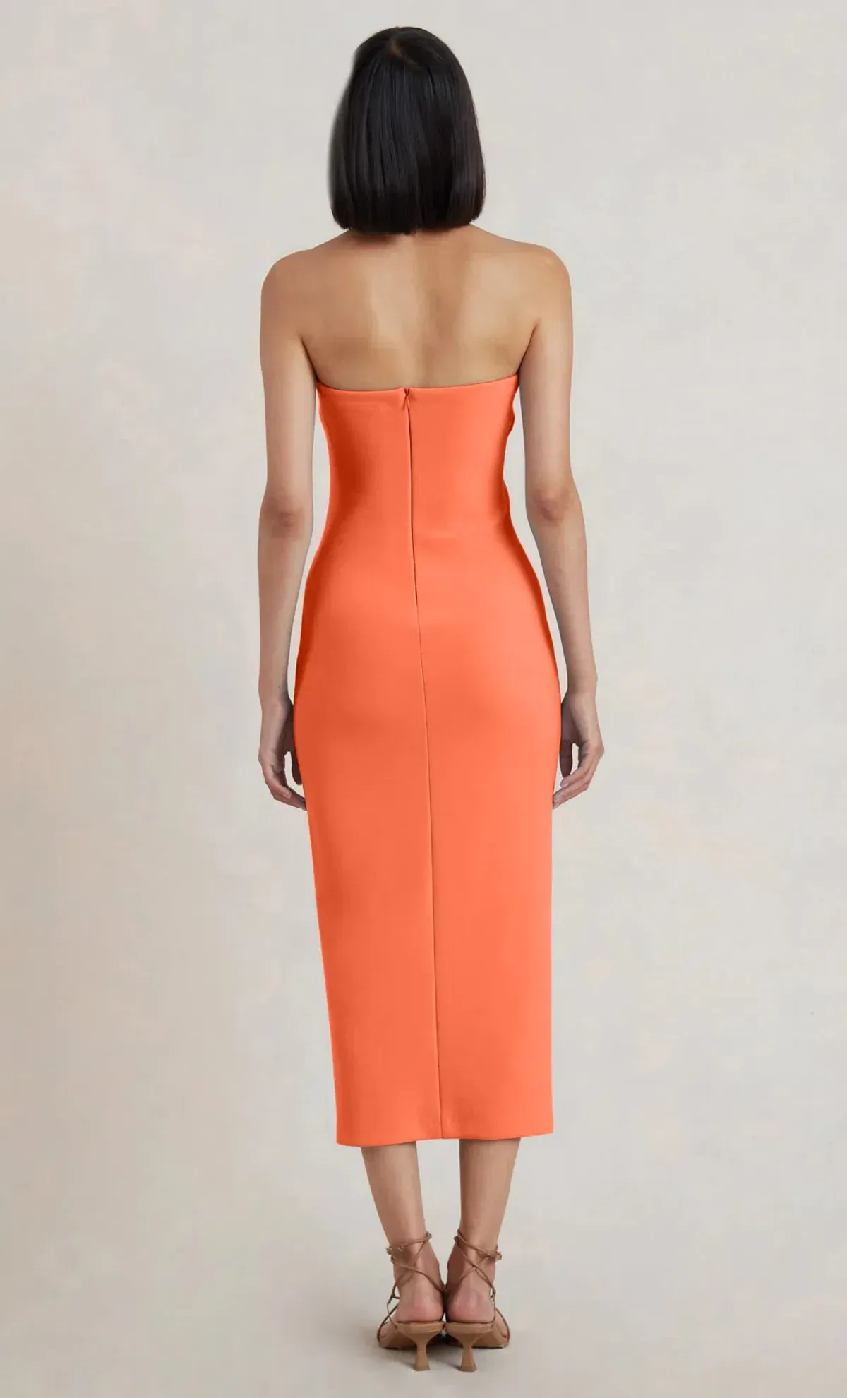 Bec & Bridge Karina Strapless Midi Dress Orange Size 10 - Image 2