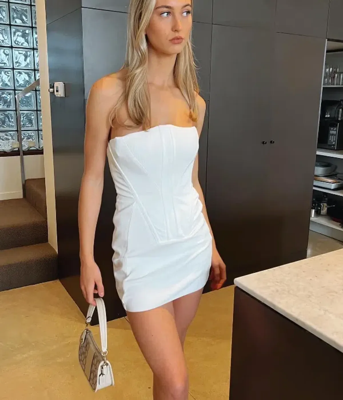 Dion Lee Fork Frame Mini Dress White Size 4 - Image 3