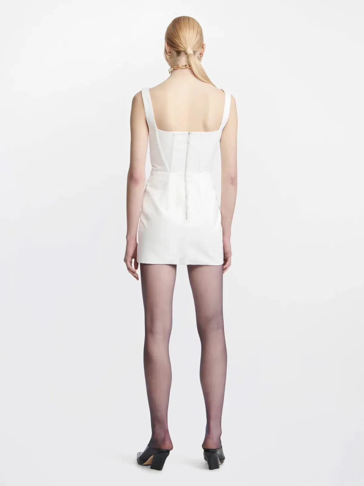 Dion Lee Fork Frame Mini Dress White Size 4 - Image 2