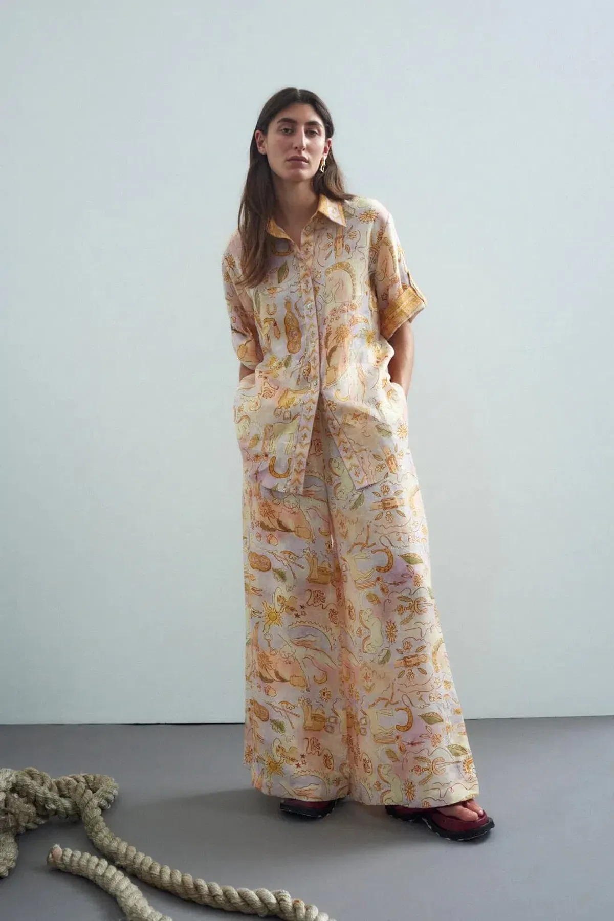 Alemais Solitaire Shirt and Pant Set Watercolor Size 8 - Image 2