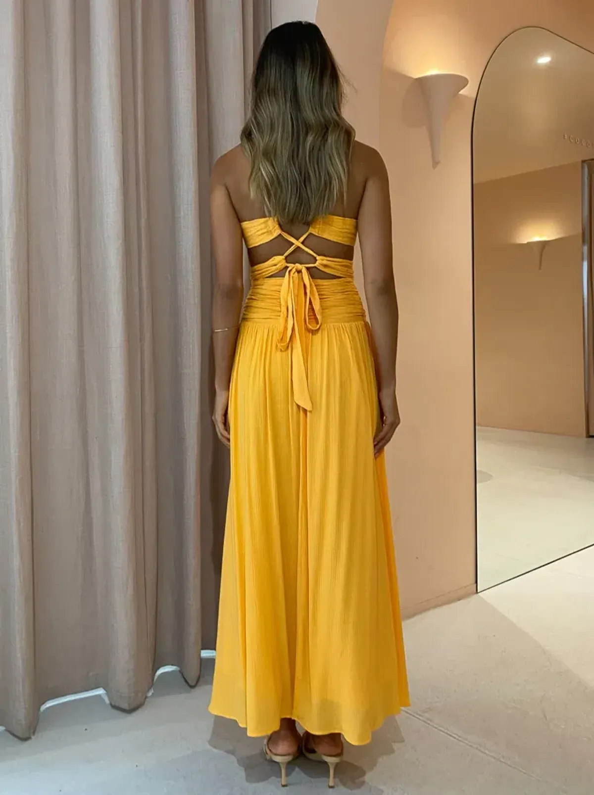 Issy Hoops Dress Orange Sorbet Size 12 - Image 3