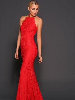 Elle Zeitoune Red Lace Lori Dress size 12 for rent on The Volte - image 1