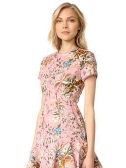 Zimmermann Tropicale Lattice Mini Dress Pink Floral Size 6 for rent on The Volte - image 2