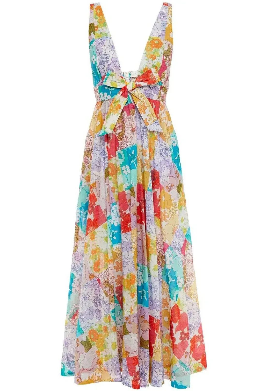 Zimmermann Bells Tie Front Long Dress Floral Size 1 / Au 10 for rent on The Volte - main image