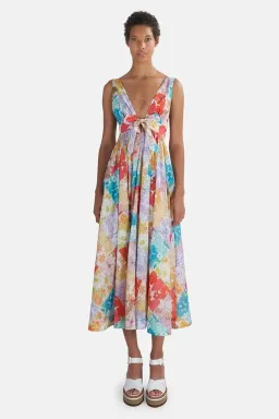 Zimmermann Bells Tie Front Long Dress Floral Size 1 / Au 10 for rent on The Volte - image 1