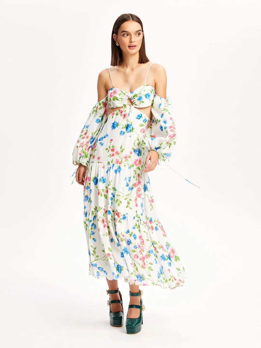 Alice McCall Rolling Meadows Midi Dress Bluebell Print Size 10 for rent on The Volte - main image