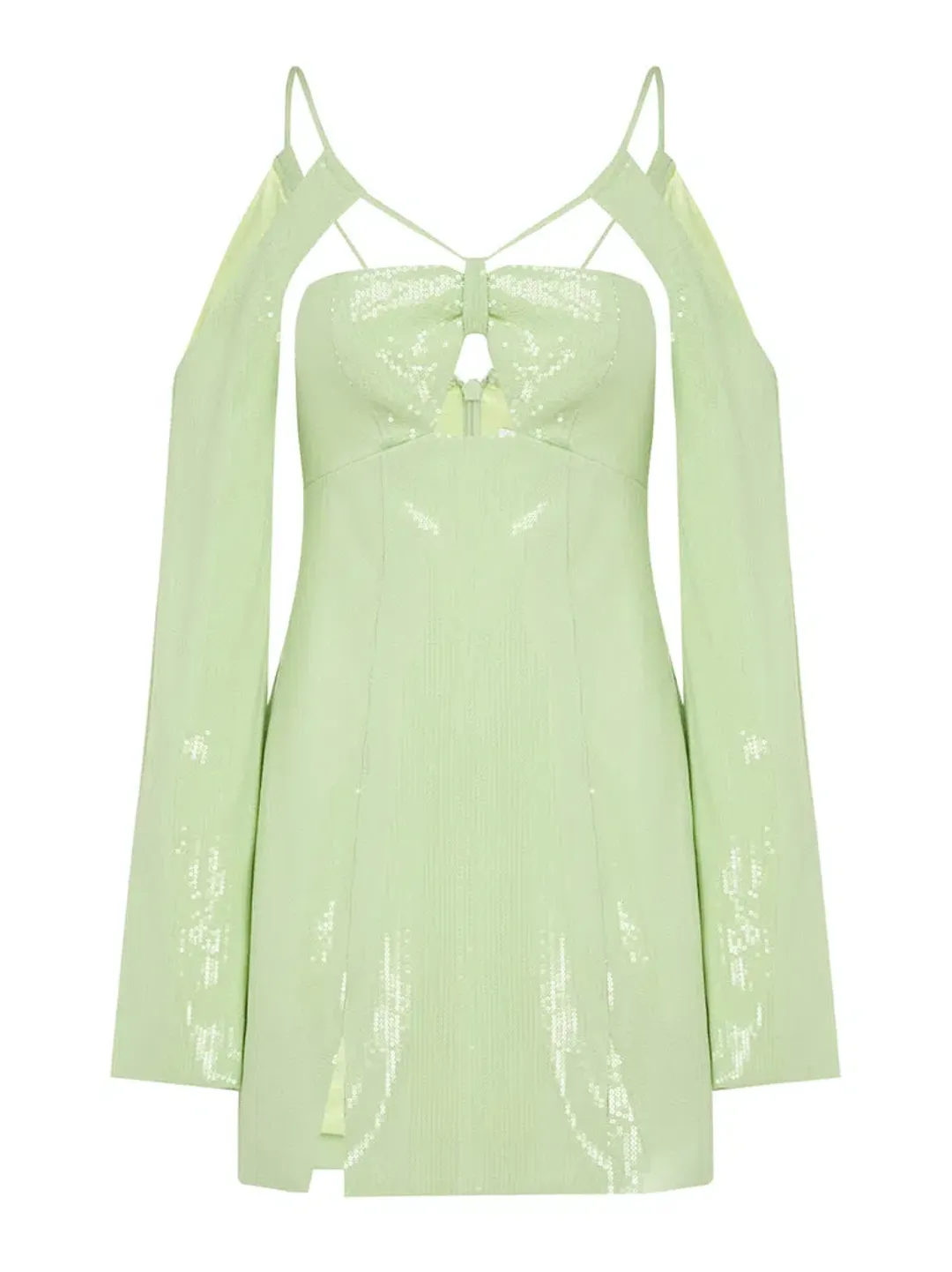 Alice McCall Night Sky Mini Dress Lime Cream Size 8 for rent on The Volte - main image