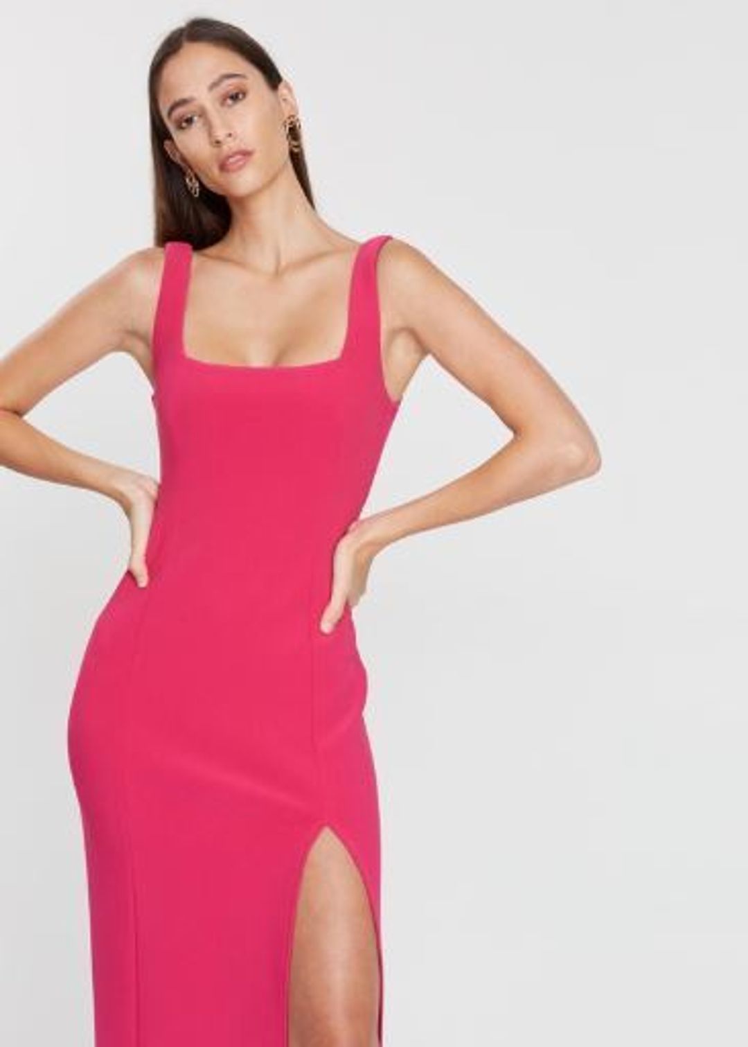 Bec & Bridge Hibiscus Midi Dress Magenta Pink Size AU 6 for rent on The Volte - main image