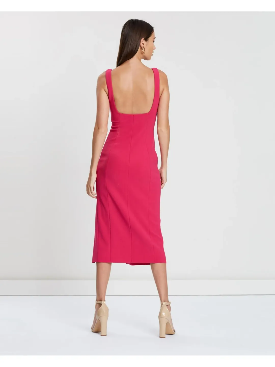 Bec & Bridge Hibiscus Midi Dress Magenta Pink Size AU 6 for rent on The Volte - main image