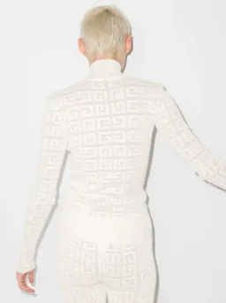 Givenchy Long Sleeve Jacquard Knit Top White Size 10 for rent on The Volte - image 2