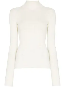 Givenchy Long Sleeve Jacquard Knit Top White Size 10 for rent on The Volte - image 3