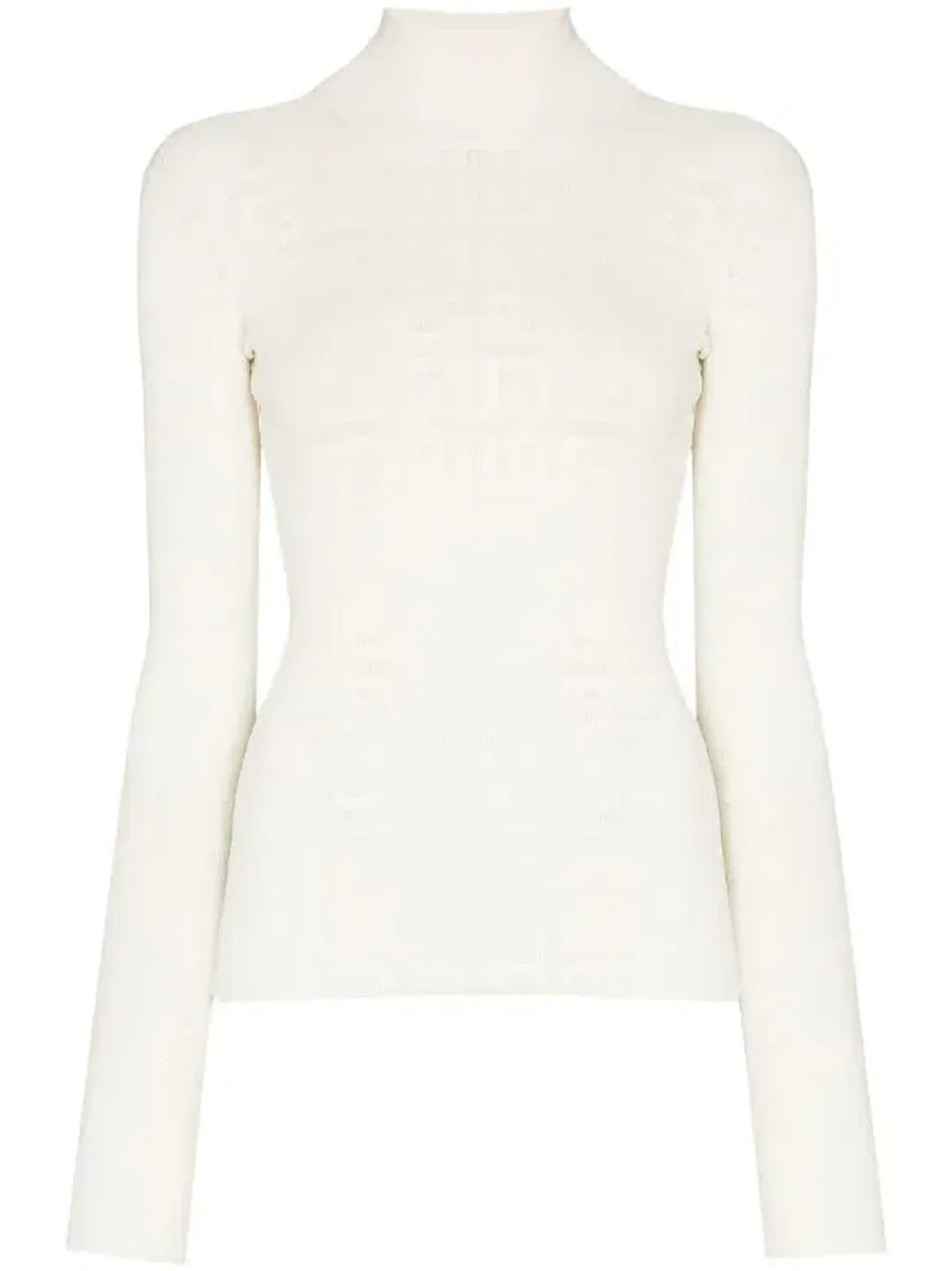Givenchy Long Sleeve Jacquard Knit Top White Size 10 for rent on The Volte - main image