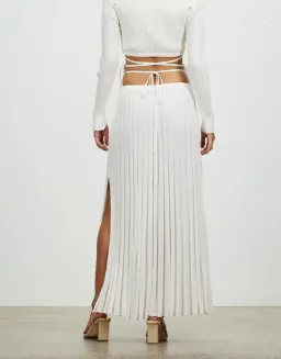 Christopher Esber Pleated Knit Tie Skirt White Size 10 for rent on The Volte - image 3