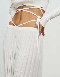 Christopher Esber Pleated Knit Tie Skirt White Size 10 for rent on The Volte - image 4