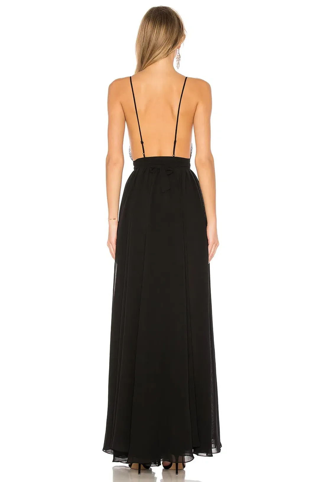 Michael Costello x Revolve Justin Gown Black Size 12 for rent on The Volte - main image