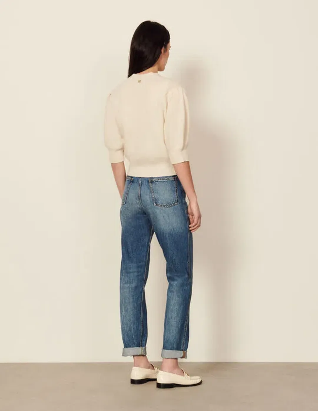 Sandro Wool Cardigan Ecru Size 1 for rent on The Volte - main image