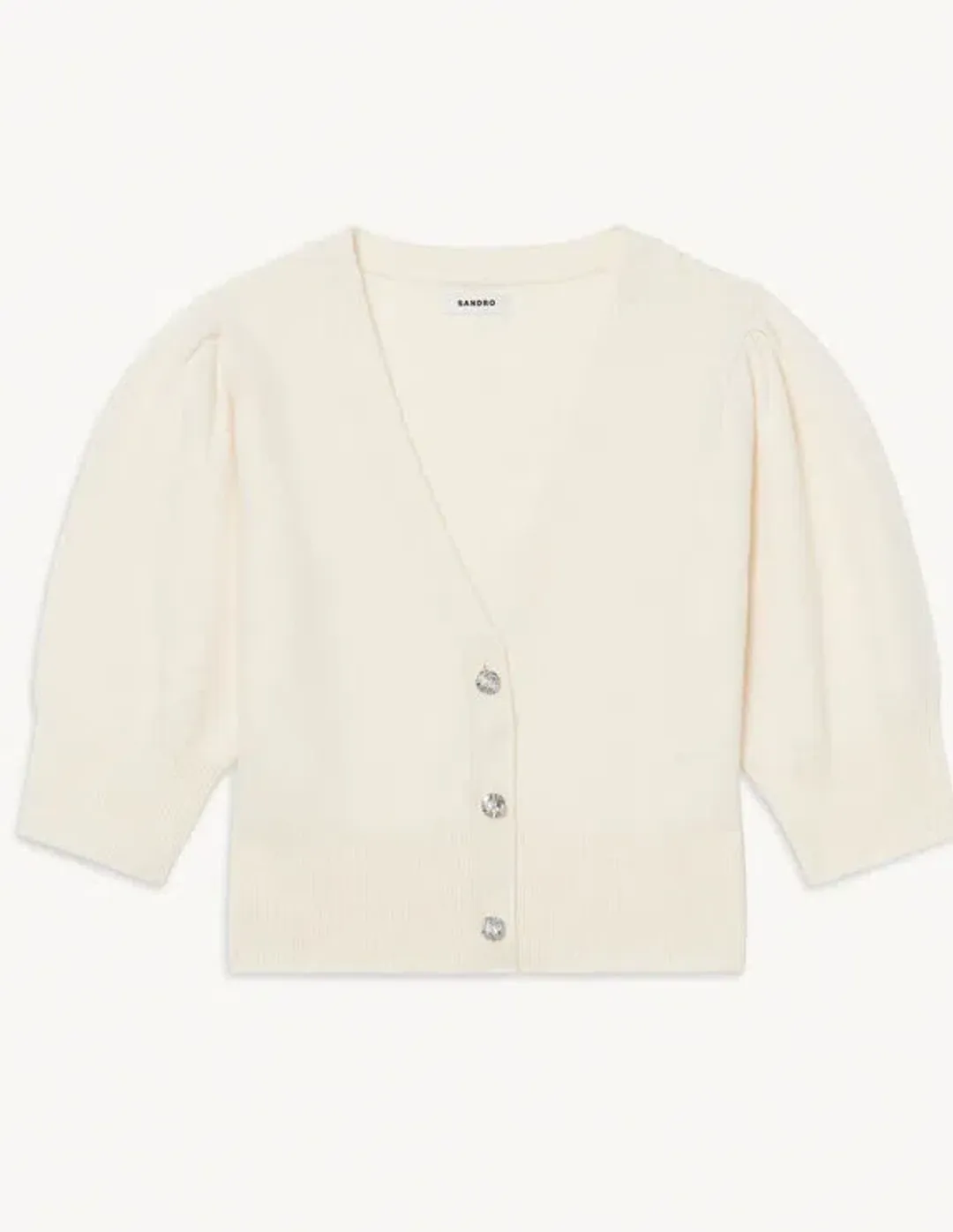 Sandro Wool Cardigan Ecru Size 1 for rent on The Volte - main image