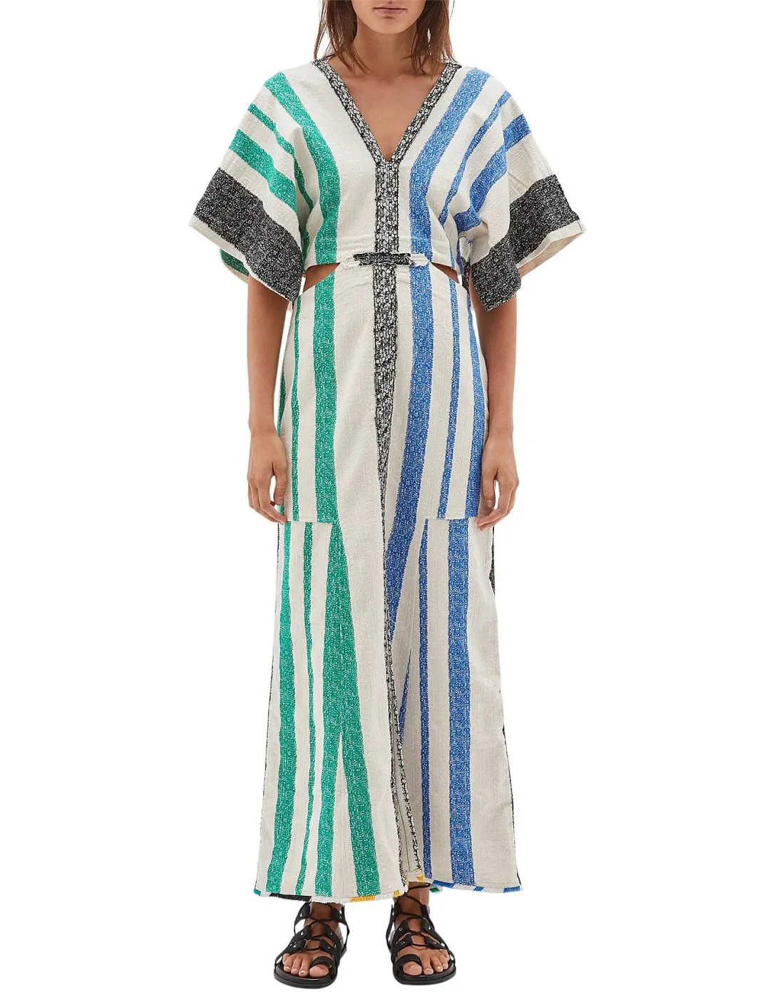 Bassike Textured Cotton Cut Out Dress Multi Size 3 for rent on The Volte - main image