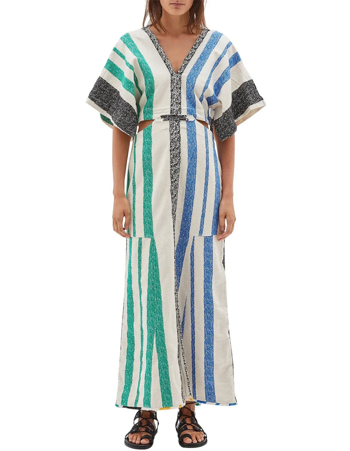 Bassike Textured Cotton Cut Out Dress Multi Size 3 for rent on The Volte - main image