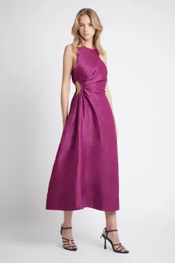 Aje Chateau Cut Out Dress in Fuchsia Size 8 for rent on The Volte - image 2