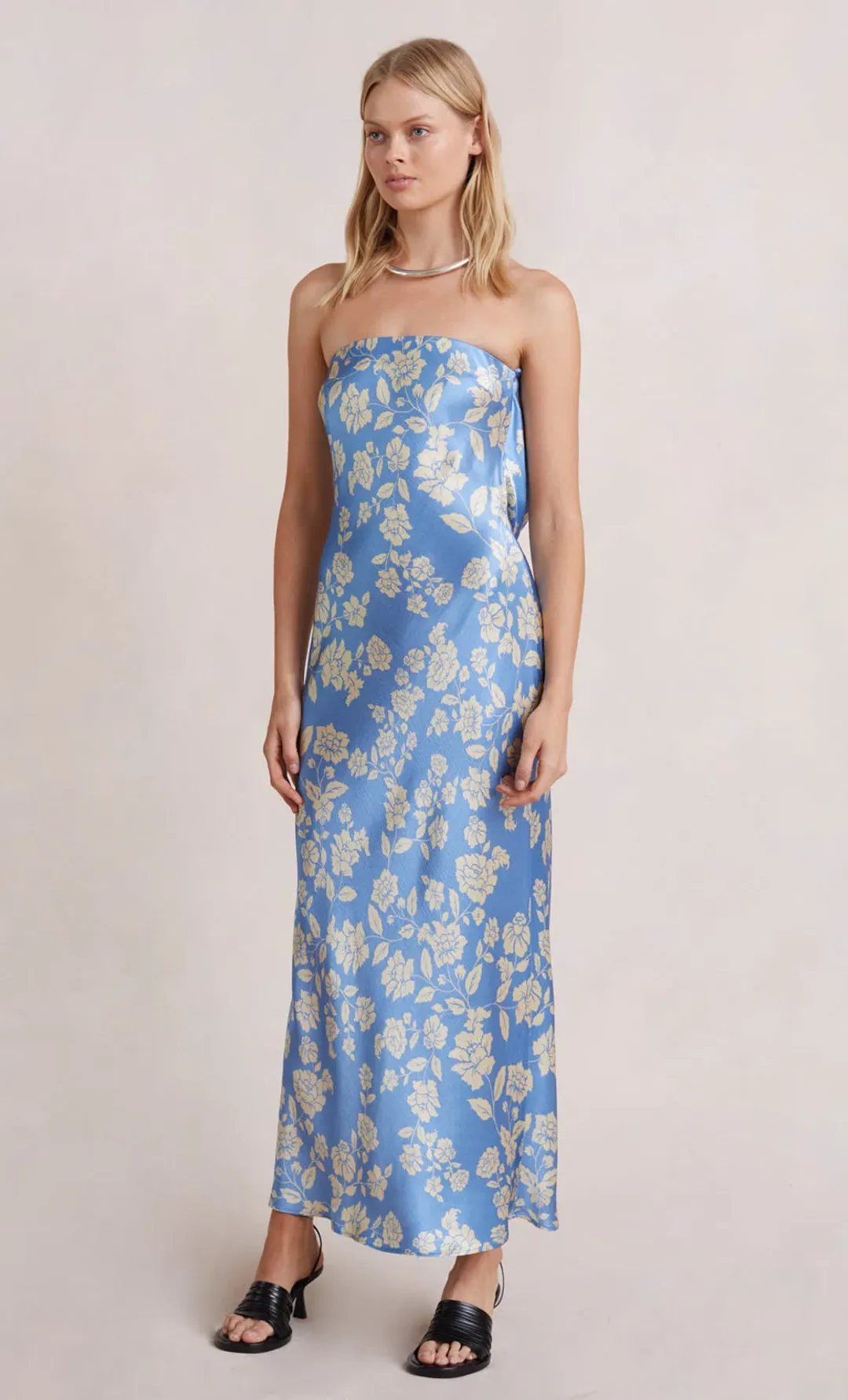 Bec & Bridge Blossom Dress Blue Print Size 8 for rent on The Volte - main image
