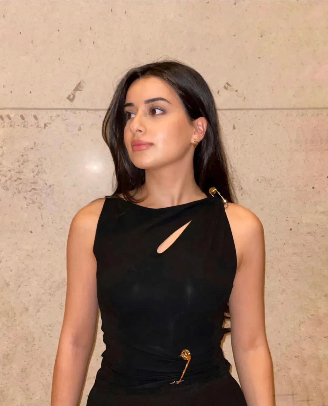 Versace Synthetic Safety Pin Tank Top Black Size 6 for rent on The Volte - main image