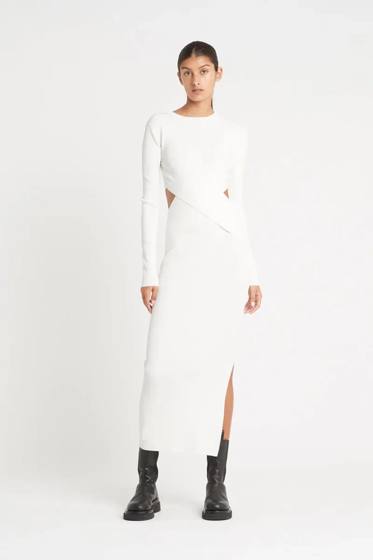 Sir the Label Celena Draped Dress White Size 2/ AU 10 for rent on The Volte - main image