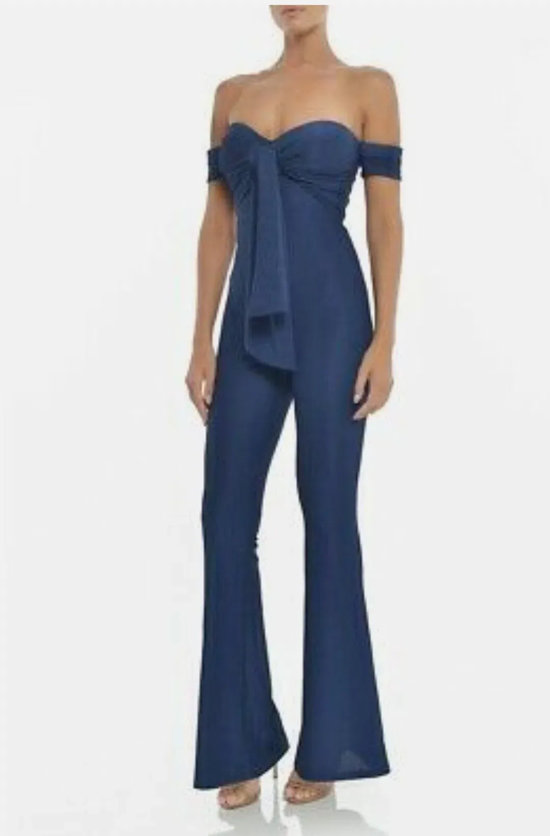 MISHA Malika Off Shoulder Jumpsuit Navy Size 8/S for rent on The Volte - main image