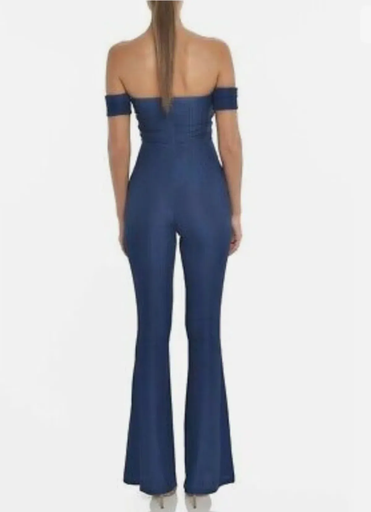 MISHA Malika Off Shoulder Jumpsuit Navy Size 8/S - Image 2