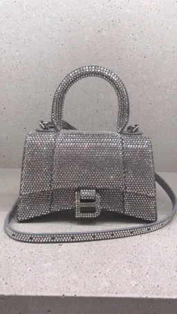 Balenciaga Crystal Embellished Hourglass Tote Bag Grey for rent on The Volte - image 2