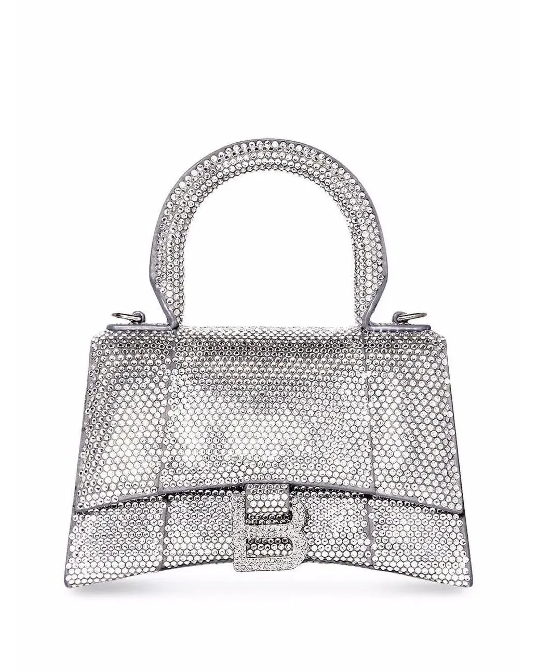 Balenciaga Crystal Embellished Hourglass Tote Bag Grey for rent on The Volte - main image