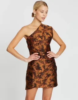 Bec & Bridge Far Out Asymmetrical Mini Dress Brown Size 8 for rent on The Volte - image 3