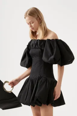 Aje Arles Off Shoulder Mini Dress Black Size L / Au 12 for rent on The Volte - image 2