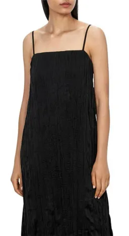 Veronika Maine Plisse Slip Dress Black Size 8 for rent on The Volte - image 2