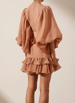 Shona Joy Charlotte Draped Mini Dress Dusty Rose Size 8 for rent on The Volte - image 4