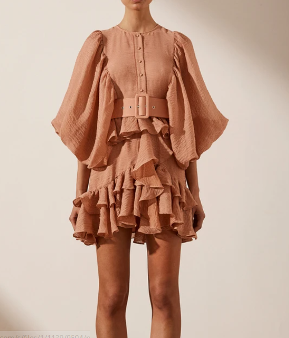 Shona Joy Charlotte Draped Mini Dress Dusty Rose Size 8 - Image 2