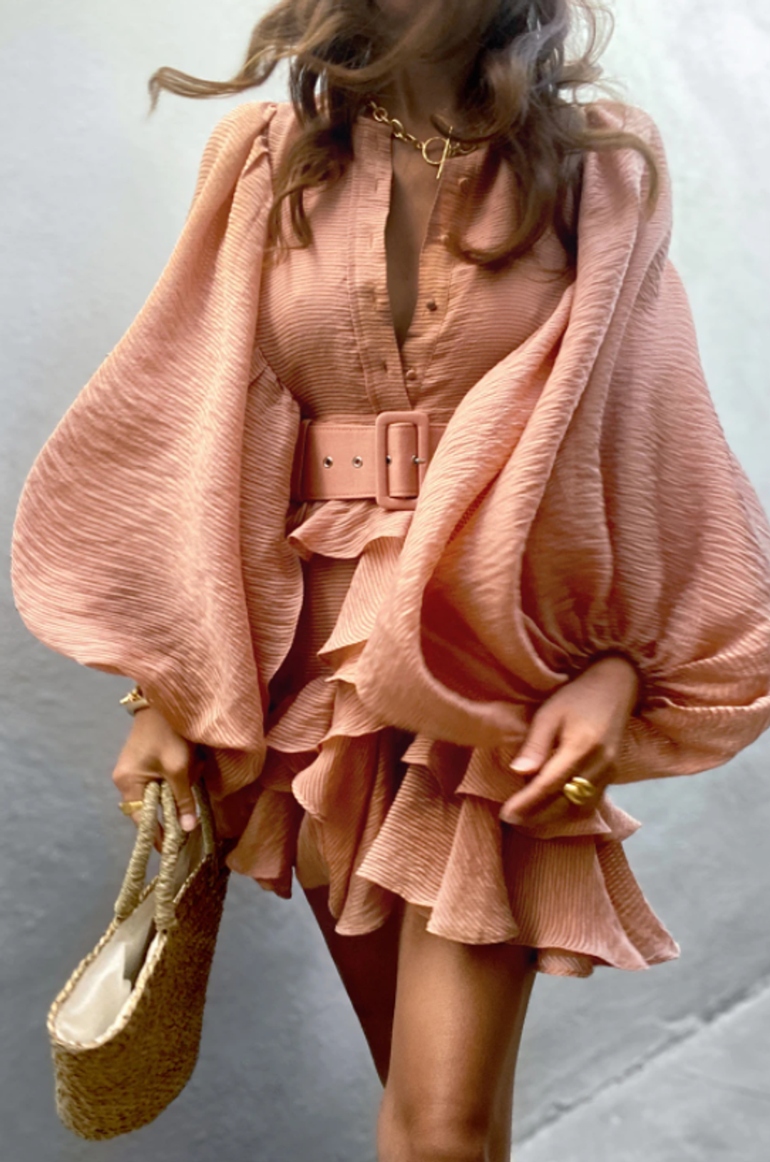 Shona Joy Charlotte Draped Mini Dress Dusty Rose Size 8 for rent on The Volte - main image