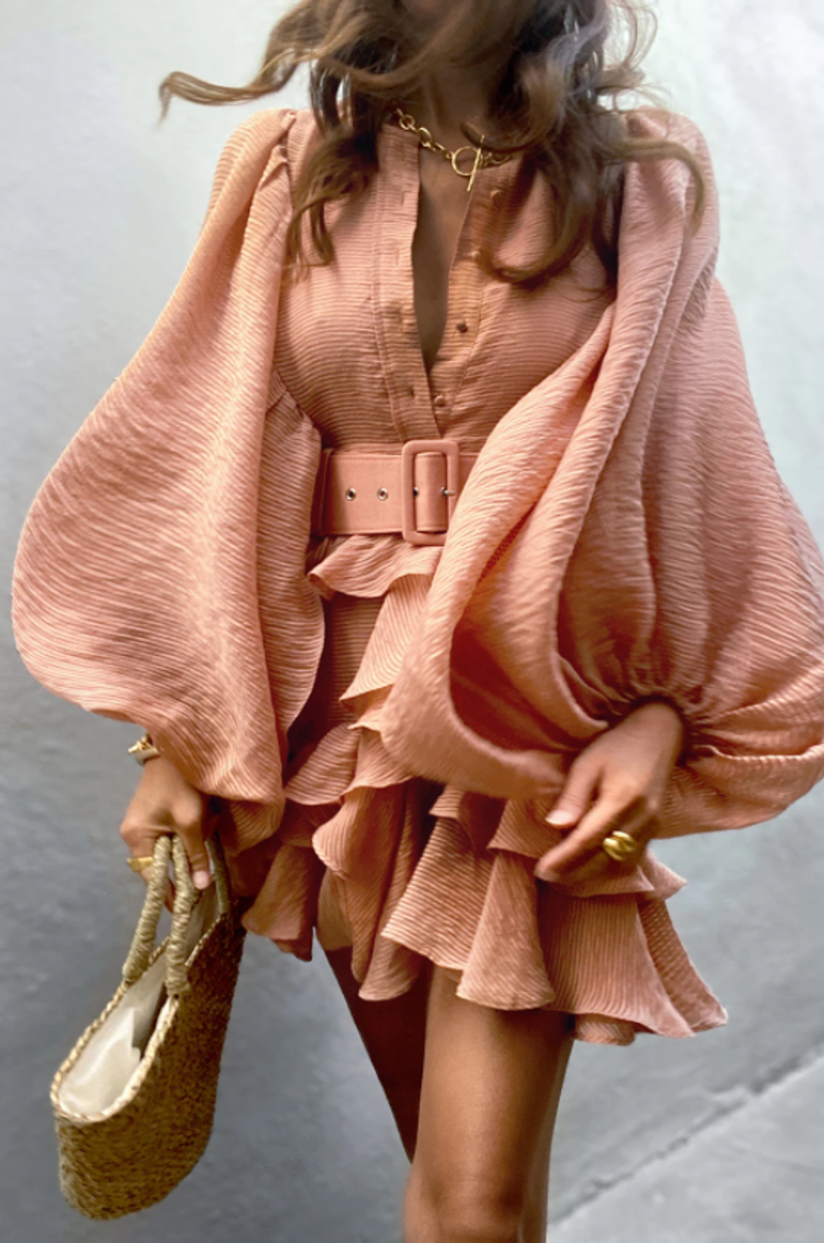 Shona Joy Charlotte Draped Mini Dress Dusty Rose Size 8 - Image 1