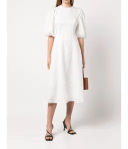 Zimmermann Rosa Laced Midi Dress White Size 0 / Au 8 for rent on The Volte - image 1