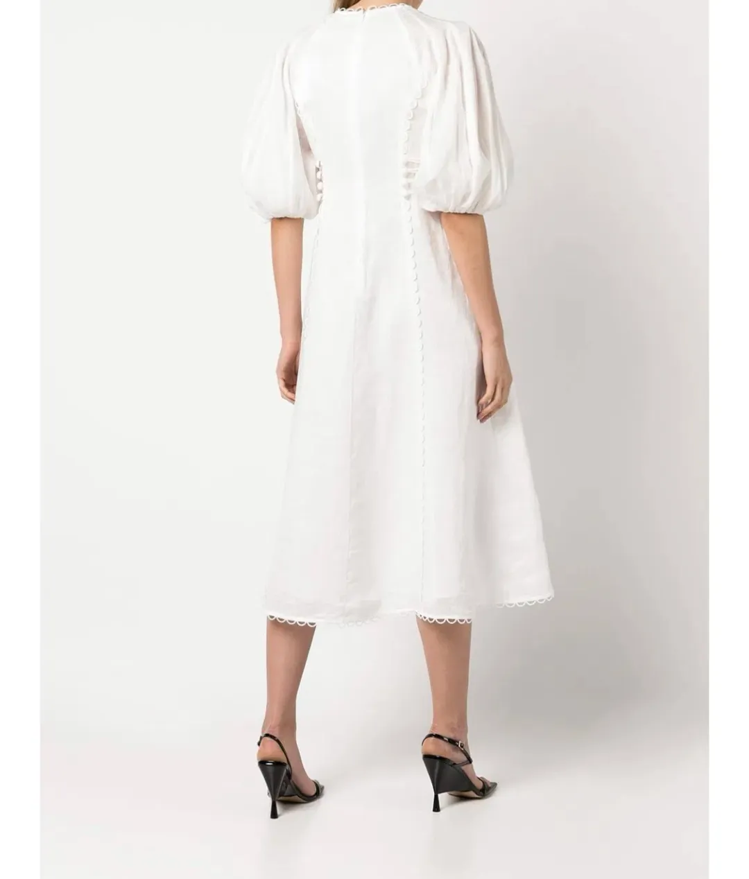 Zimmermann Rosa Laced Midi Dress White Size 0 / Au 8 for rent on The Volte - main image