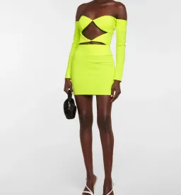 Alex Perry Hadley Mini Dress Neon Yellow Size 10 for rent on The Volte - image 1