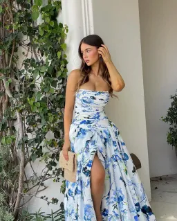 Aje Violette Bubble Hem Maxi Dress Lavenders Of Provence Print Size 6 for rent on The Volte - image 4